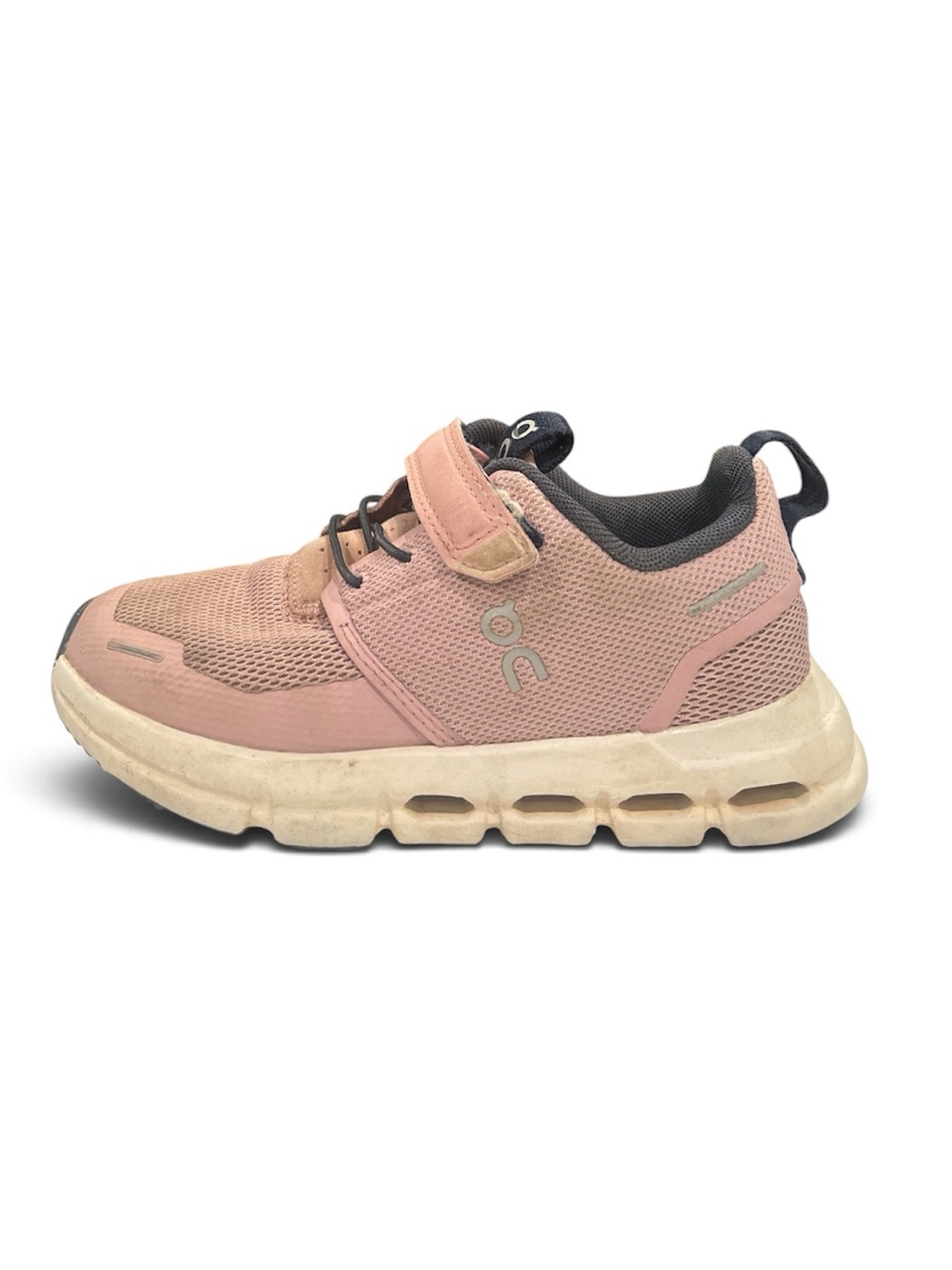 On Running Kids Pink Mesh Sneakers with Hook-and-Loop Strap